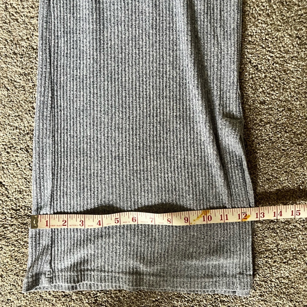 Wide legs slit comfy high waisted ribbed pants - Picture 4 of 9